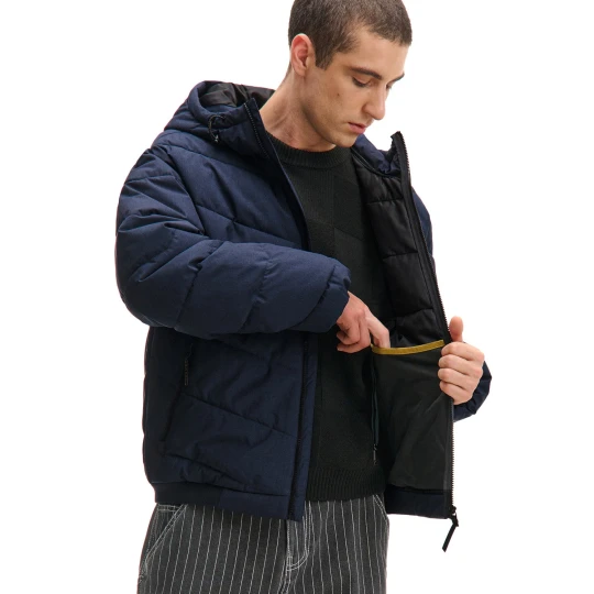 Zdjęcie produktu Cropp - Granatowa kurtka puffer z regulowanym kapturem - granatowy