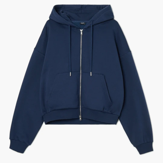 Zdjęcie produktu Cropp - Granatowa rozpinana bluza z kapturem - granatowy