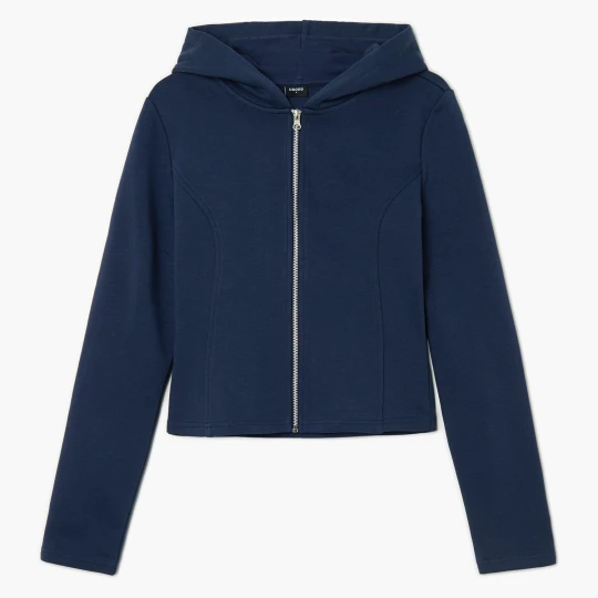Zdjęcie produktu Cropp - Granatowa zapinana bluza z kapturem - granatowy