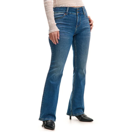 Zdjęcie produktu Cropp - Granatowe jeansy bootcut z niskim stanem - granatowy