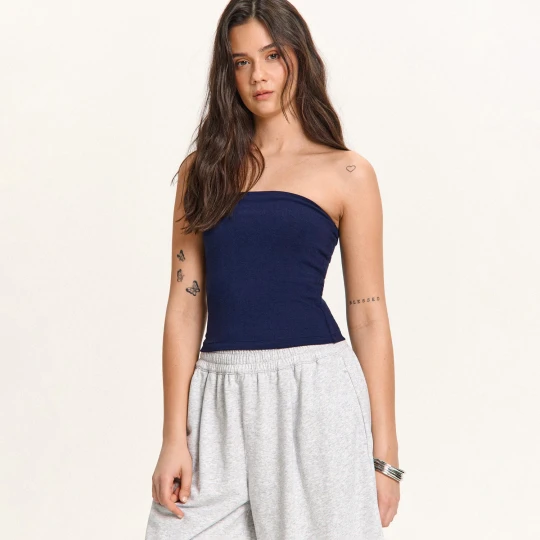 Zdjęcie produktu Cropp - Granatowy top bandeau - granatowy