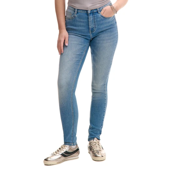 Zdjęcie produktu Cropp - Jasnoniebieskie jeansy skinny regular acid wash - niebieski