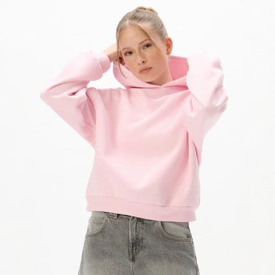 Zdjęcie produktu Cropp - Jasnoróżowa bluza boxy z kapturem - różowy