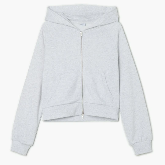 Zdjęcie produktu Cropp - Jasnoszara rozpinana bluza z kapturem - jasny szary
