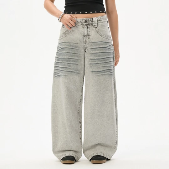 Zdjęcie produktu Cropp - Jasnoszare jeansy typu barrel workwear - jasny szary