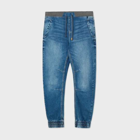 Zdjęcie produktu Cropp - Jeansowe joggery z efektem sprania - niebieski