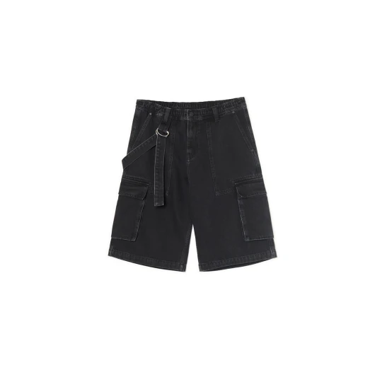 Zdjęcie produktu Cropp - Jeansowe szorty loose z efektem sprania - czarny