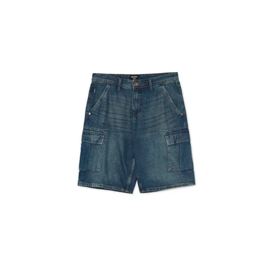 Zdjęcie produktu Cropp - Jeansowe szorty retro - granatowy