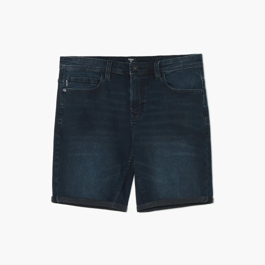 Zdjęcie produktu Cropp - Jeansowe szorty z podwiniętymi nogawkami - surowy granatowy