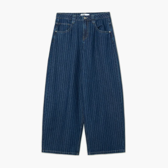 Zdjęcie produktu Cropp - Jeansy baggy balloon w paski - granatowy