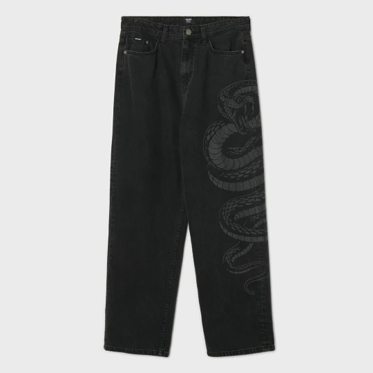 Zdjęcie produktu Cropp - Jeansy baggy z motywem węża - czarny