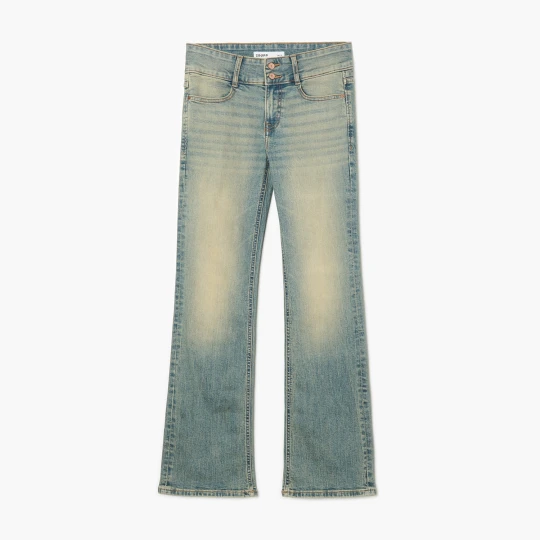 Zdjęcie produktu Cropp - Jeansy bootcut PETITE z efektem sprania - niebieski