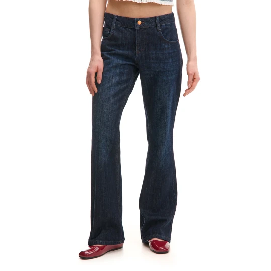 Zdjęcie produktu Cropp - Jeansy flare w stylu vintage - granatowy