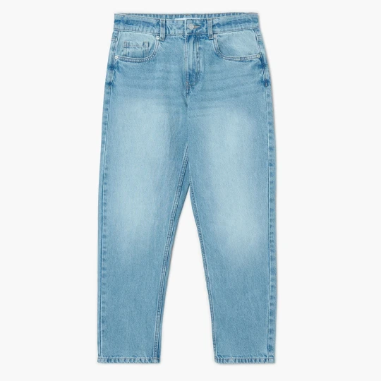 Zdjęcie produktu Cropp - Jeansy mom z efektem sprania - niebieski