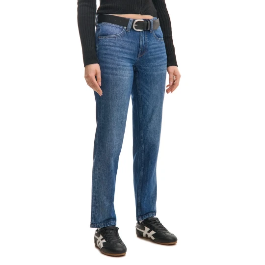 Zdjęcie produktu Cropp - Jeansy straight slim z efektem sprania - niebieski