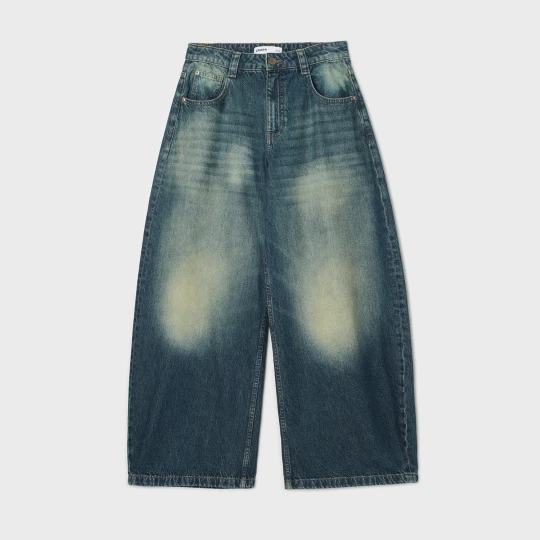 Zdjęcie produktu Cropp - Jeansy super baggy z efektem sprania - granatowy