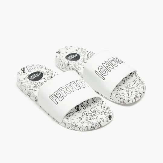 Zdjęcie produktu Cropp - Klapki z rysunkowymi motywami - biały
