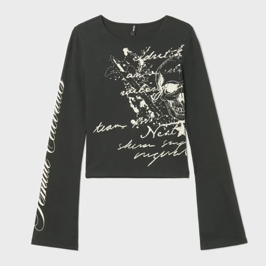 Zdjęcie produktu Cropp - Koszulka longsleeve z dark motywem - czarny