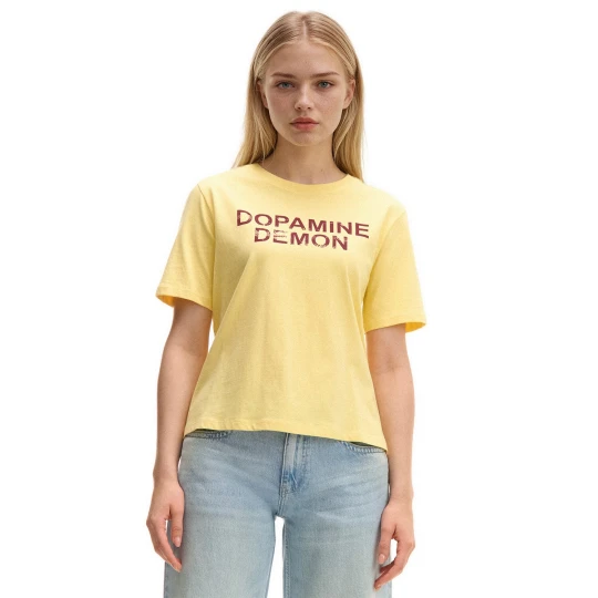 Zdjęcie produktu Cropp - Koszulka oversize z napisem - kremowy