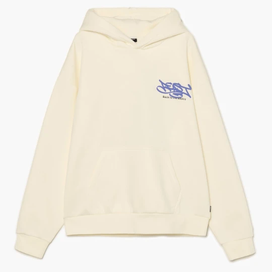 Zdjęcie produktu Cropp - Kremowa bluza hoodie z napisami - kremowy