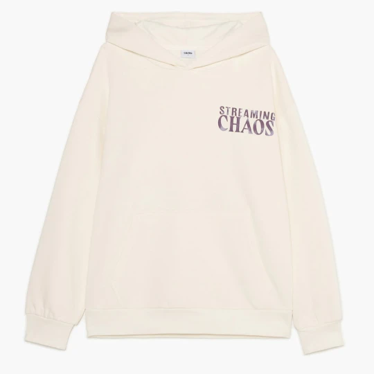 Zdjęcie produktu Cropp - Kremowa bluza hoodie z sentencją - kremowy