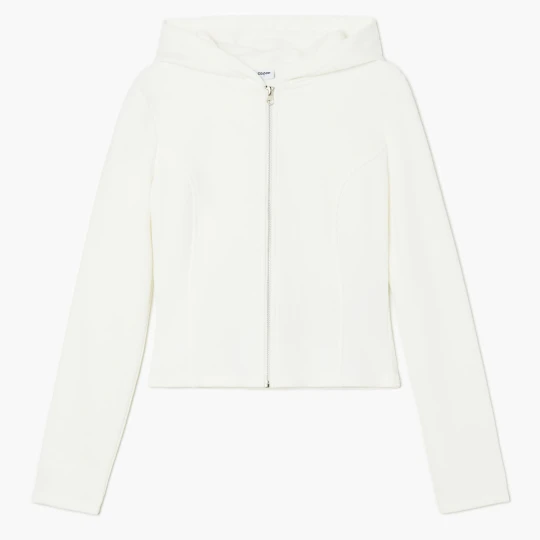 Zdjęcie produktu Cropp - Kremowa zapinana bluza z kapturem - kremowy