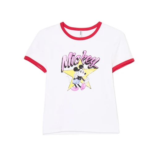 Zdjęcie produktu Cropp - Krótki T-shirt z Myszką Miki - biały