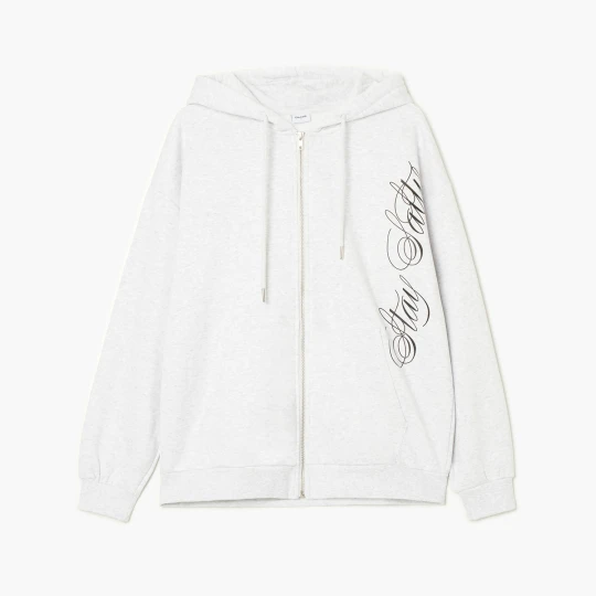 Zdjęcie produktu Cropp - Melanżowa szara hoodie z napisem - jasny szary