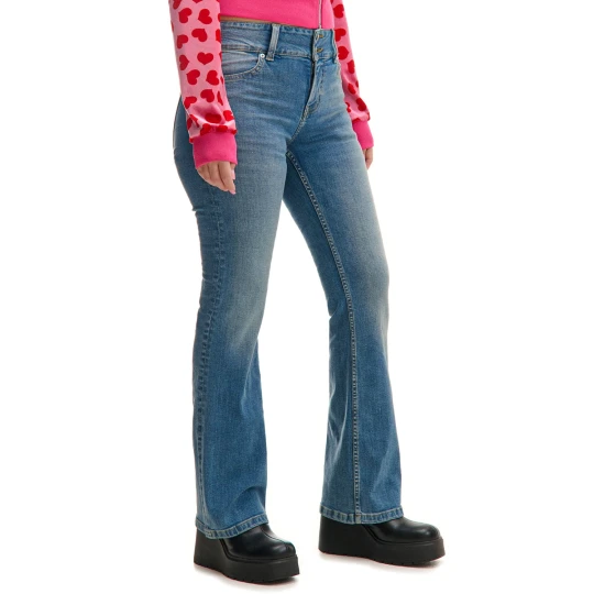 Zdjęcie produktu Cropp - Niebieskie jeansy bootcut z niskim stanem - niebieski