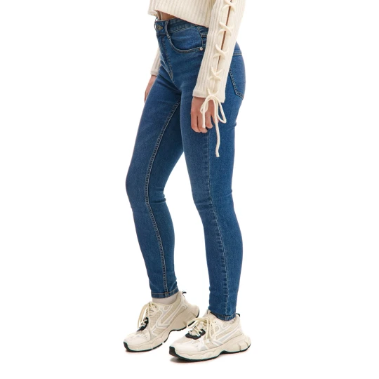 Zdjęcie produktu Cropp - Niebieskie jeansy skinny regular acid wash - niebieski