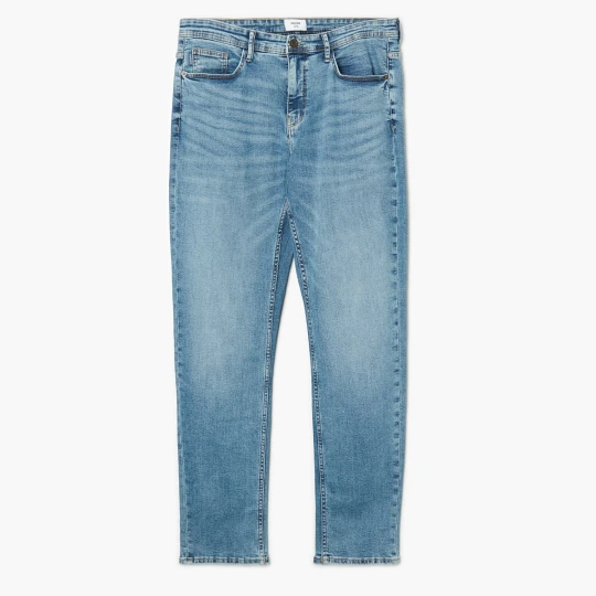 Zdjęcie produktu Cropp - Niebieskie jeansy slim z efektem sprania - niebieski