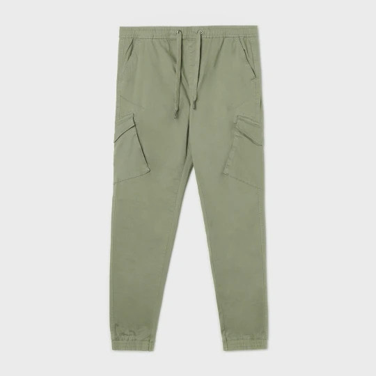 Zdjęcie produktu Cropp - Oliwkowe joggery slim z kieszeniami cargo - zielony