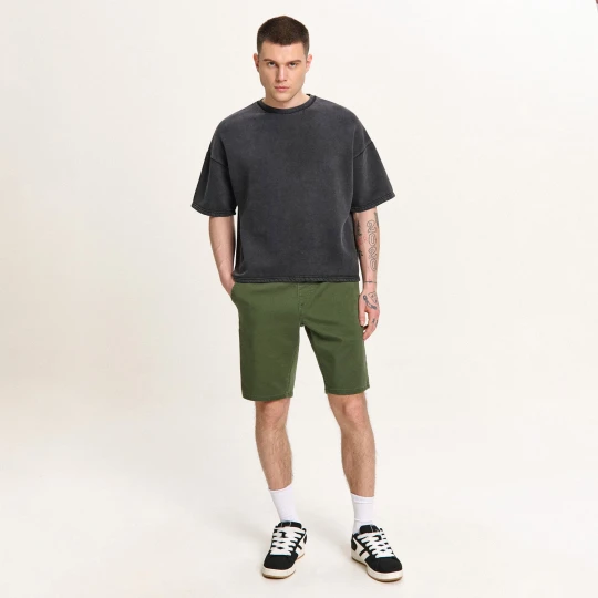 Zdjęcie produktu Cropp - Oliwkowe szorty basic - zielony