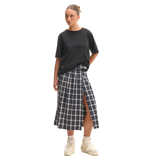 Zdjęcie produktu Cropp - Plisowana spódnica midi w kratę - czarny