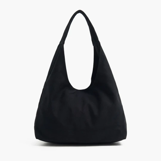 Zdjęcie produktu Cropp - Płócienna czarna torebka hobo - czarny