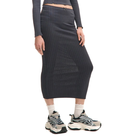 Zdjęcie produktu Cropp - Prążkowana szara spódnica maxi - szary