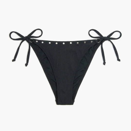 Zdjęcie produktu Cropp - Prążkowany dół od bikini z dżetami - czarny