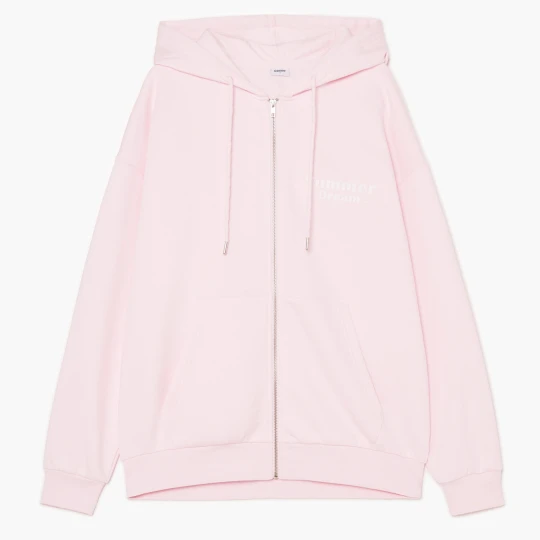 Zdjęcie produktu Cropp - Różowa bluza hoodie z motywacyjnym tekstem - różowy