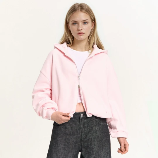 Zdjęcie produktu Cropp - Różowa bluza z elastycznym dołem - różowy
