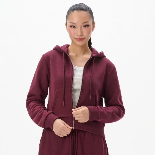 Zdjęcie produktu Cropp - Rozpinana bluza basic z kapturem - fioletowy