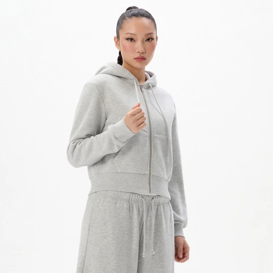 Zdjęcie produktu Cropp - Rozpinana bluza basic z kapturem - jasny szary