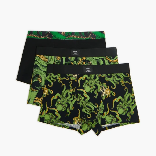 Zdjęcie produktu Cropp - Set 3 bokserek z motywem ośmiornicy - czarny