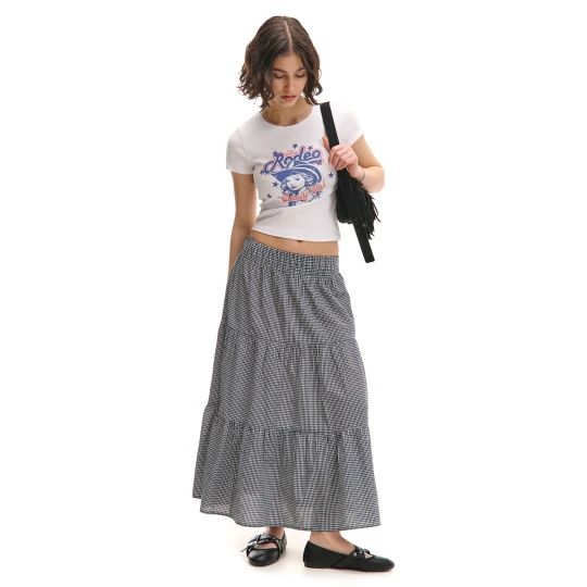 Zdjęcie produktu Cropp - Spódnica maxi w kratę - czarny