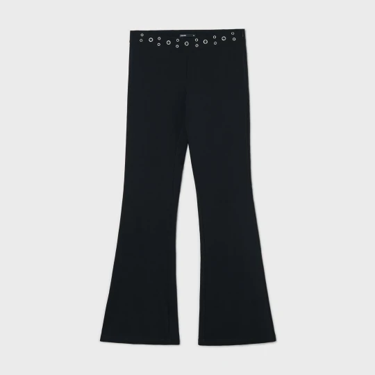 Zdjęcie produktu Cropp - Spodnie flare z metalowymi detalami - czarny