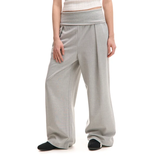 Zdjęcie produktu Cropp - Spodnie wide leg z wiskozą - jasny szary