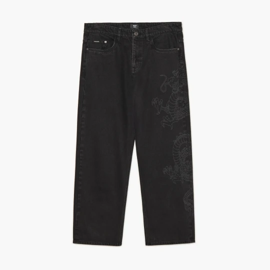 Zdjęcie produktu Cropp - Sprane jeansy baggy ze smokiem - czarny