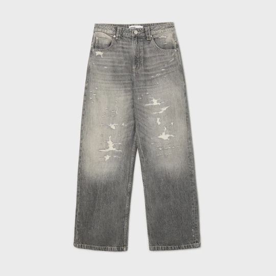 Zdjęcie produktu Cropp - Sprane jeansy z postrzępionymi nogawkami - jasny szary