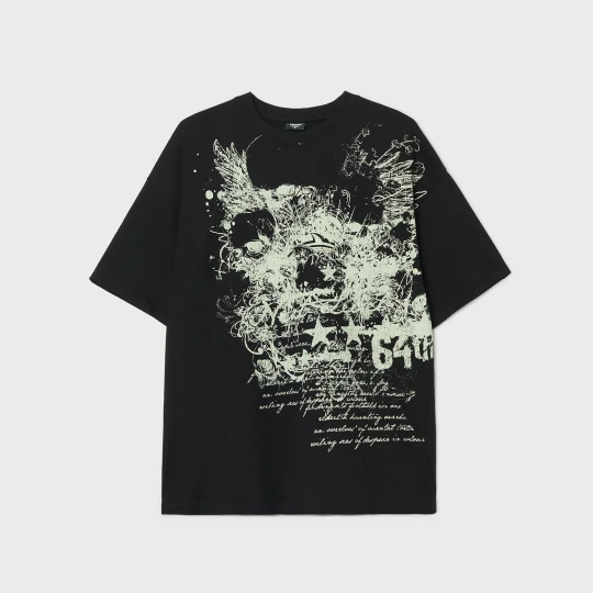 Zdjęcie produktu Cropp - Sprany T-shirt z motywem kota - czarny