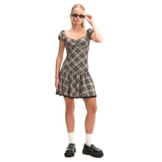 Zdjęcie produktu Cropp - Sukienka mini w kratę - szary
