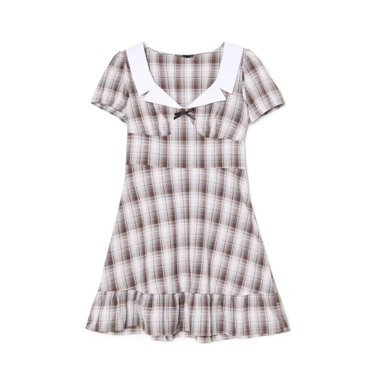 Zdjęcie produktu Cropp - Sukienka mini w kratę z kołnierzykiem - inny